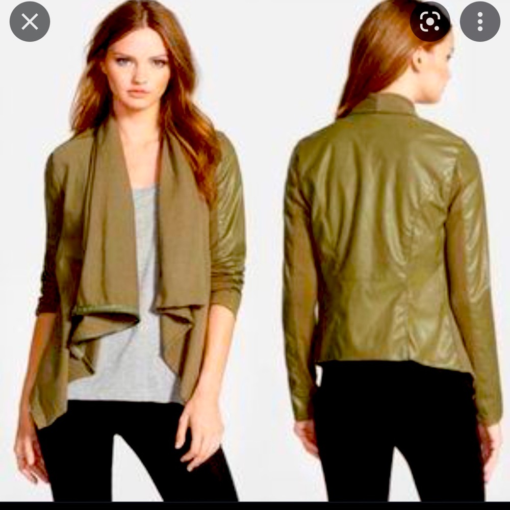 BlankNYC Draped Faux Leather Jacket